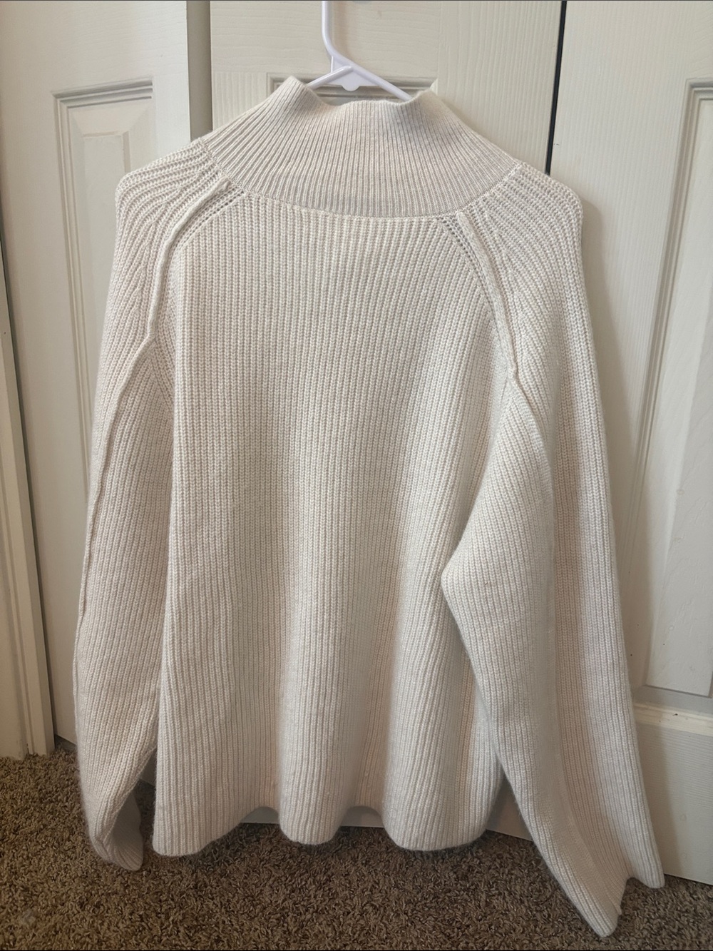 H&M Ivory Ribbed Turtleneck Sweater